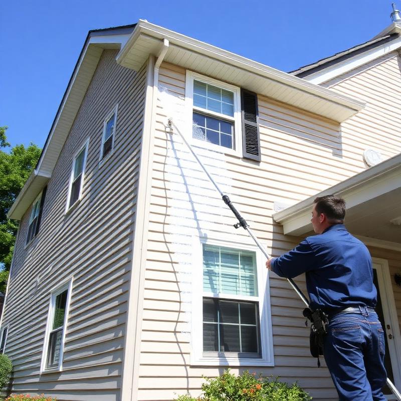 Soft washing a house exterior